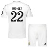 Real Madrid Rudiger 22 Lasten Kotipelipaita 2024-25 Lyhythihainen (+ shortsit)